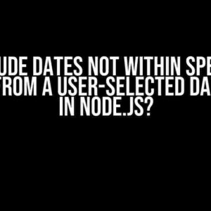 Exclude dates not within specific ranges from a user-selected date range in Node.js?