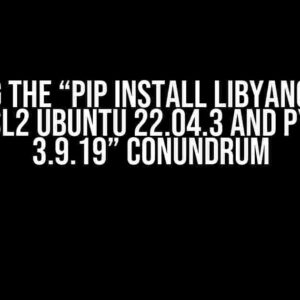 Solving the “pip install libyang failed on WSL2 Ubuntu 22.04.3 and Python 3.9.19” Conundrum